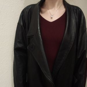 70-80s RETRO REBOOT Alan Austin Black High Fashion Leather Jacket Size 36 (L)